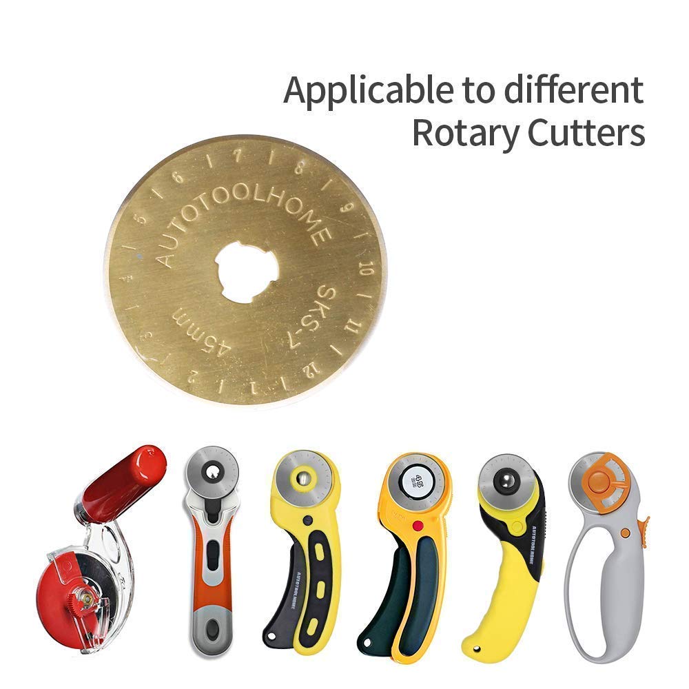 Titanium Rotary Cutter Blades 45mm 10 Pack Replacement Blades for Fabric