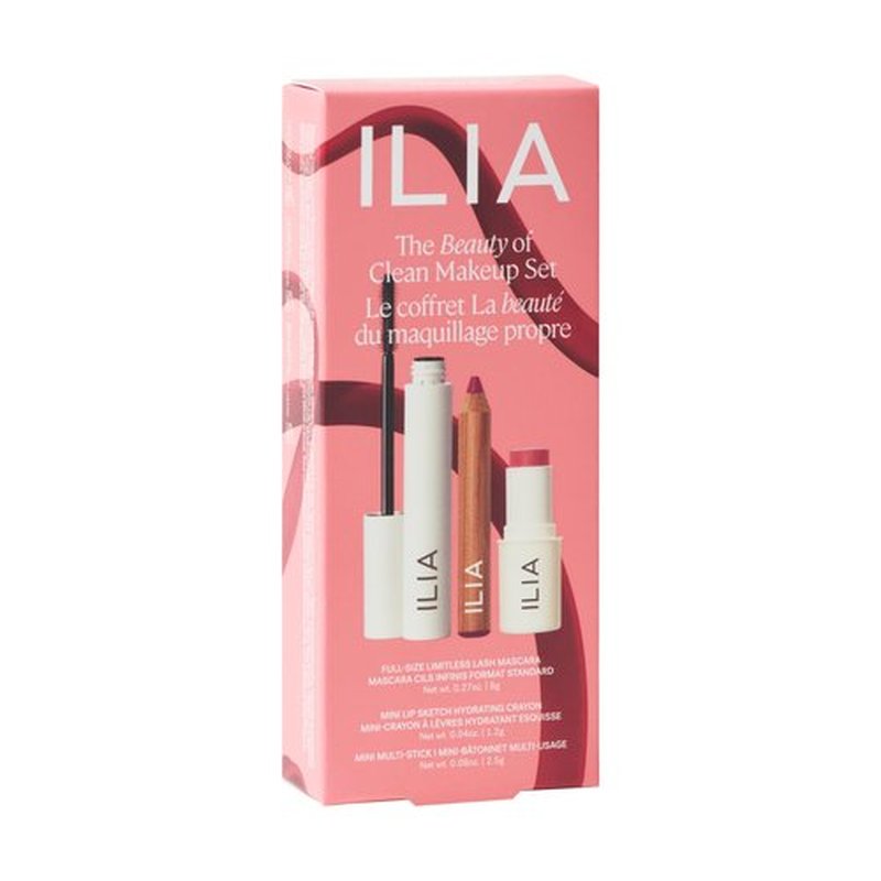 ILIA - The Beauty of Clean Makeup Set | Limitless Lash Mascara, Lip Sketch, Multi-Stick | Non-Toxic, Vegan, Cruelty-Free, Clean Makeup