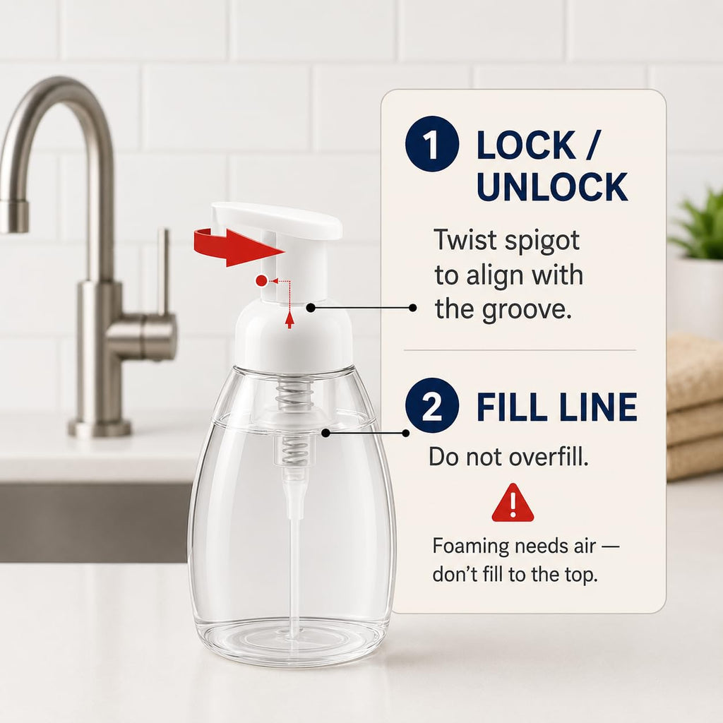 Bar5F Foaming Soap Dispenser Pump Bottle for Dr. Bronner's Castile Liquid Soap 8.5-Ounce Pack of 2
