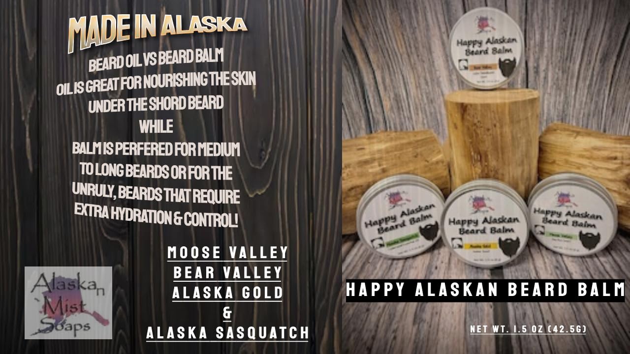 Happy Alaskan Beard Balm: Moose Valley, Bay Rum Scent