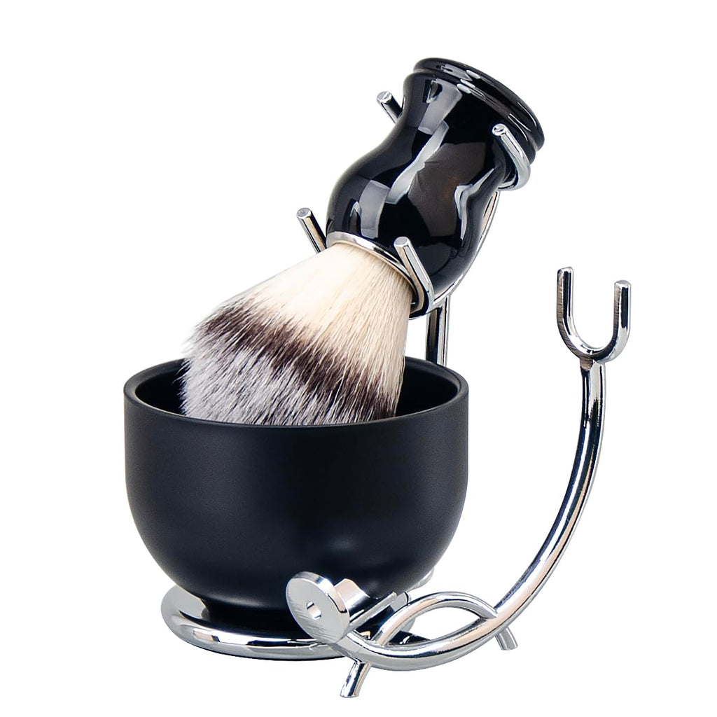 Grandslam Shaving Brush and Bowl Kit for Men, 3 in 1 Shaving Brush Set, Stainless Steel Shaving Bowl and Stand, Shaving Kit for Men