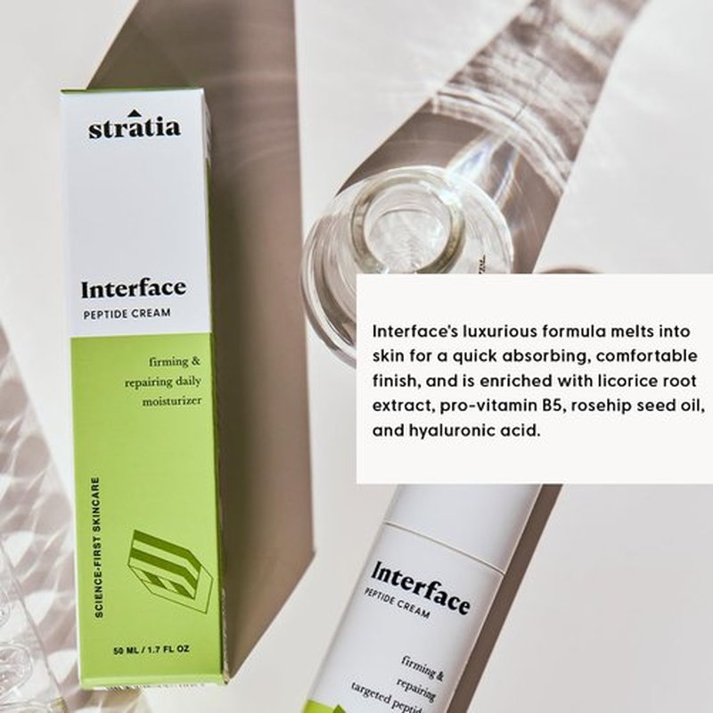 Stratia Interface Daily Moisturizer - Hydrating Peptides for All Skin Types | 1.70 Fl Oz