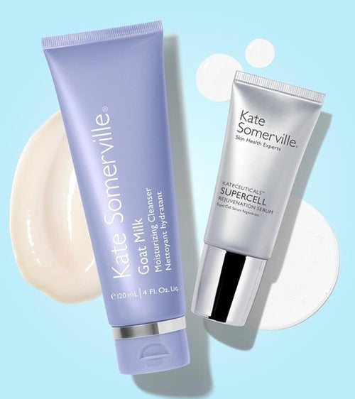 **Kate Somerville Goat Milk Moisturizing Cleanser & SuperCell Peptide Serum Duo - 4oz & 1oz**