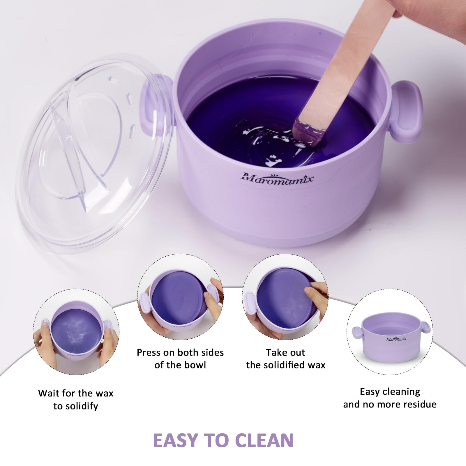 Waxing Kit -Silicone Wax Warmer for Hair Removal with 4 Packs of Hard Wax Beads, Portable Electric Silicone Wax Machine for Full Body Face Eyebrows Bikini Brazilian at Home Waxing Kit for Men Women