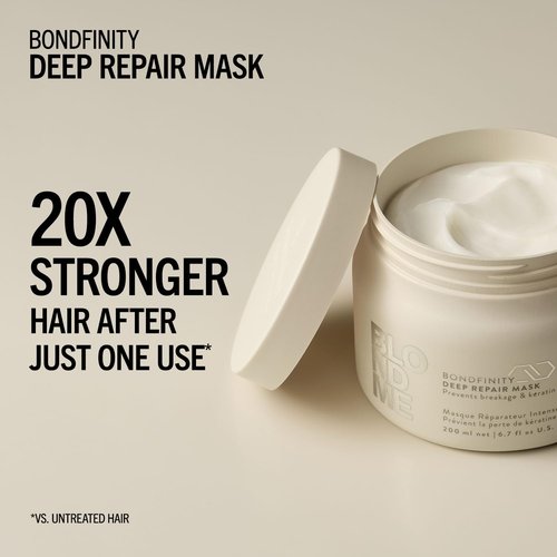 BlondMe Bondfinity Deep Repair Mask for Blonde Hair | Intensive Hair Treatment | Strengthens, Repairs, & Prevents Breakage | For Blonde, Lightened, & Grey Hair