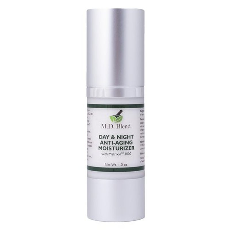 M.D. Blend Day & Night Anti-Aging Face Moisturizer Cream, Matrixyl 3000, Nourishing & Hydrating for Women's & Men's Face Moisturizer Night Cream Smooths Lines & Stretch Marks, 30 ml Airless Pump, 1 Oz