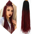 6 Packs Crochet Braids Box Braids Crochet Hair Synthetic Crochet Hair Pre-looped Crotchet Braids for Black Women 22 Inch (ombre wine red, 22inch)