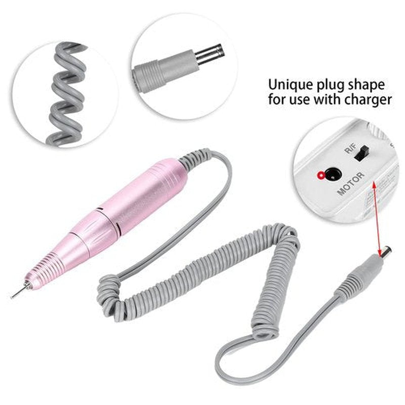 35000RPM Manicure Nail Drill Replacement, Professional Nail Drill Handpiece, Electric Nail Polishing Machine Grinder Nail Polishing Machine Handle Accessory