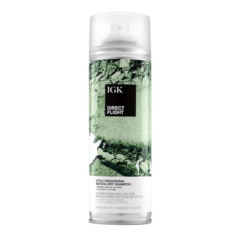 IGK DIRECT FLIGHT Multi-Tasking Matcha Dry Shampoo - Lightly Cleanses & Refreshes Hair | No White Residue | 6.3 Oz