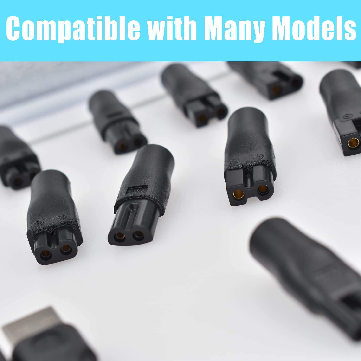 BOEEA 8 PCS Power Cord 5V Replacement Charger USB Adapter Suitable for Hair Clippers, Beard Trimmers, Shavers, Beauty Instruments, Desk Lamps, Purifiers.