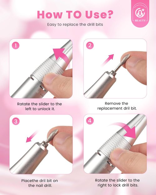 CozyZen Cordless Electric Nail Drill, 45000 RPM Rechargeable Diamond E-File, Portable & Low Noise for Acrylic/Gel Nails, Manicure & Pedicure - Professional & Home Use