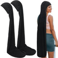 Twistover 2 Pcs Jumbo Dreadlock Cap Hair Dreads Head Wrap Loc Wraps for Dreads Hair Accessories for Men Women Sleeping(Black,Black,50 Inches)