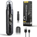 FREIOWEEI Ear & Nose Hair Trimmer, Professional Painless Eyebrow and Facial Hair Trimmer for Men and Women, C-Type Rechargeable, Waterproof Double Edged Blade Black