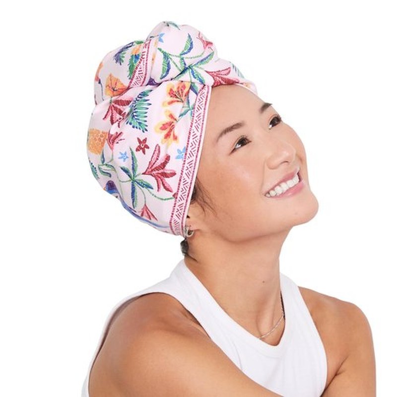 Dock & Bay Turban Hair Towel - for Home & The Beach - Super Absorbent, Quick Dry - Pink Paradise