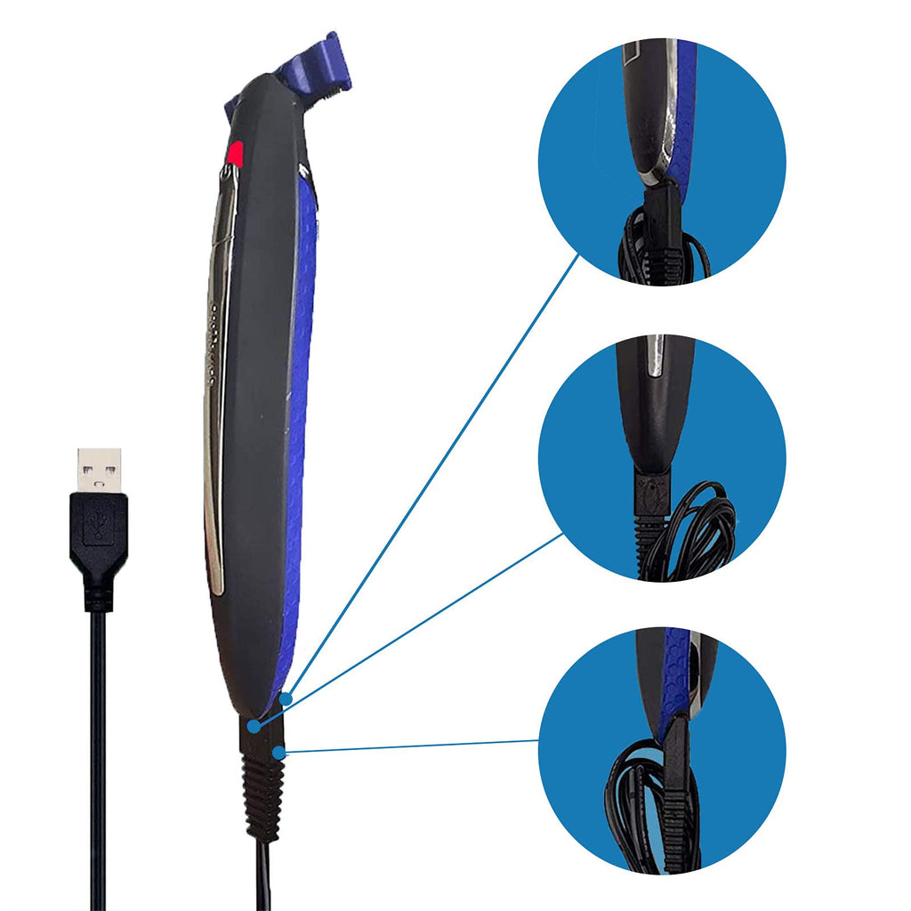 LinMei USB Shaver Charger for Microtouches Solo Electric Shaver Trimmer Original Replacement USB Charging Cable 31.5 in with 2 Cleaning Brush