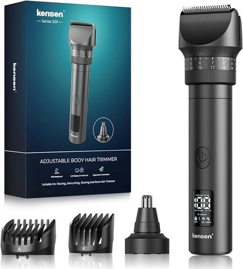 Beard Trimmer for Men | 42 Adjustable Length Settings - Professional Waterproof Hair Clippers with LED Display