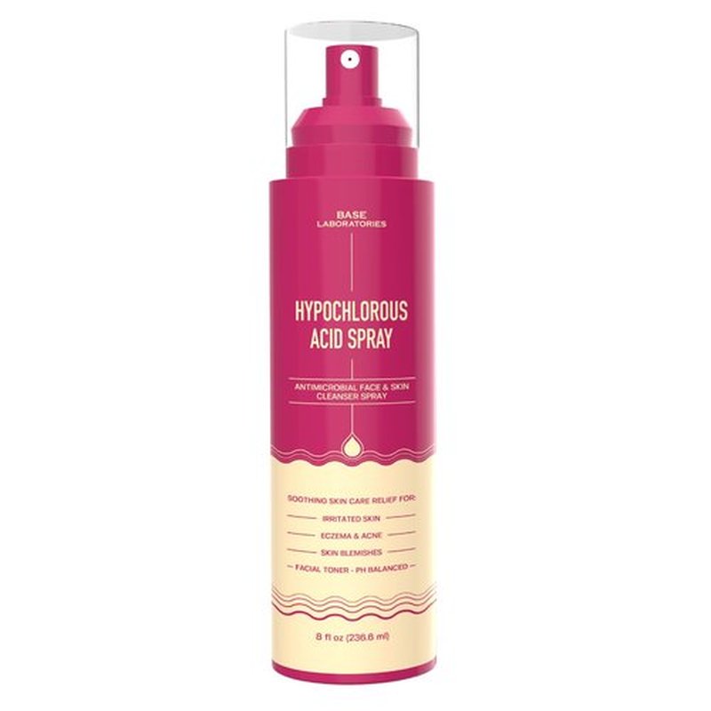 BASE LABORATORIES Hypochlorous Acid Spray for Face & Skin | 8 oz | Facial Daily Skin Repair Solution for Sensitive Skin, Redness, Irritations, Eczema, Acne. Hypochlrous HOCL Molecule Spray