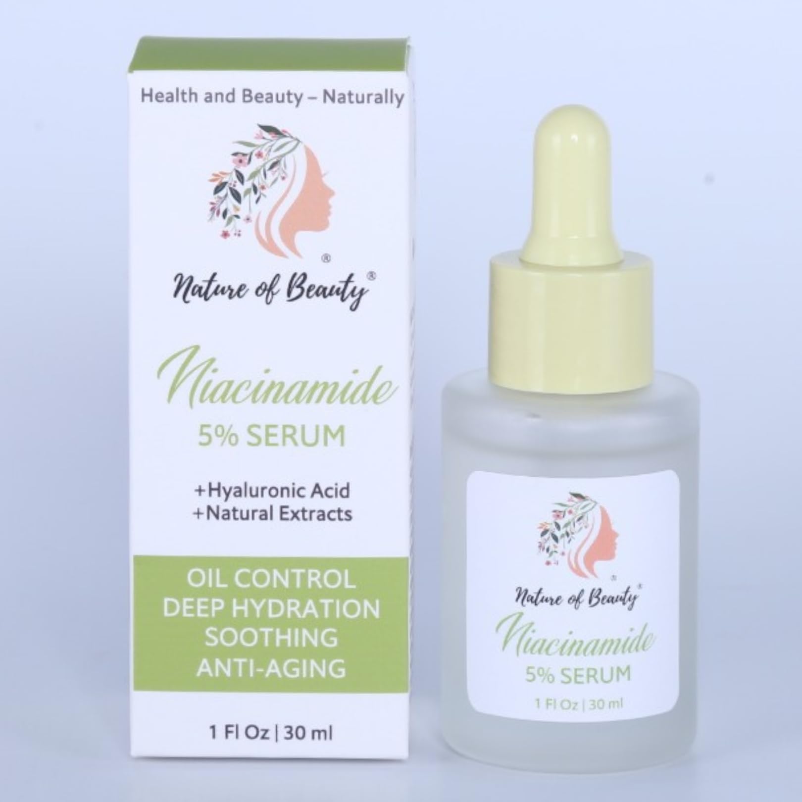 Niacinamide Serum 5% – Niacinamide Face Serum With Hyaluronic Acid, Natural Extracts – Oil Control, Pore Minimizer, Calms, Evens Skin Tone, Moisturizes, Anti-Wrinkle – 1 Oz