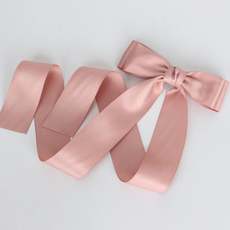 NAISIER 21 inch Silky Satin Hair Accessories: Large Ribbon Bows, Ponytail Holders, Silk Bowknots, and Metal Barrettes in Pink & White