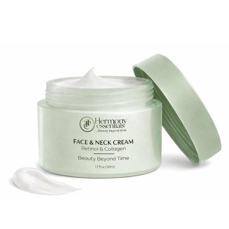 Hermony Essentials Collagen, Retinol & Hyaluronic Acid Cream – Anti Aging Face & Neck Daily Moisturizer, Firming, Lightweight, Fast Absorbing Cream Skincare for Women, American Brand, 1.7 fl oz