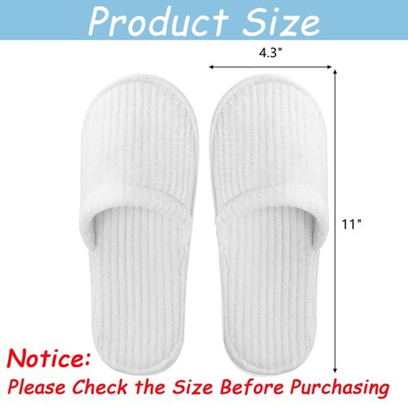 Frcctre 20 Pairs White Disposable Slippers, Closed Toe Soft Coral Fleece SPA Slippers for Women and Men, Comfortable Non-Slip Disposable Slipper for Travel Guests Hotel Home Salon