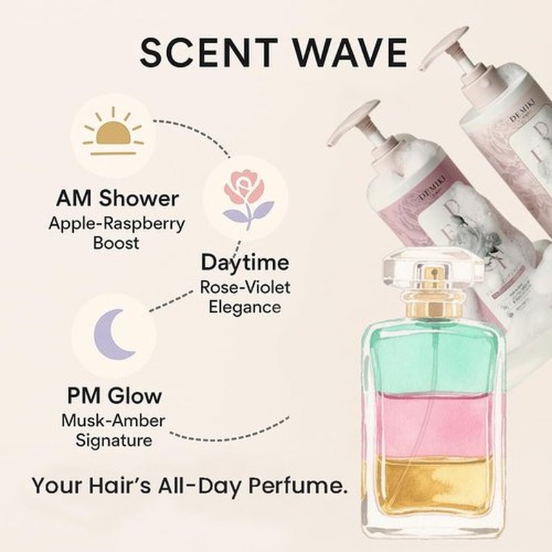 DEMIKI Japanese Shampoo and Conditioner Set for Women, Shampoo and Conditioner Set for Oily Hair, Sulfate Free, Rose Scent, Anti Dandruff, Clarifying, Moisturizing, Hydrolyzed Keratin Hair Care, 32oz