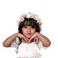 PoshMyra Flower Crown for Girls Birthday Party Children Floral Headpiece Kids Headband Wedding Holo Hair Accessories Photo Prop Soft Pink Headband
