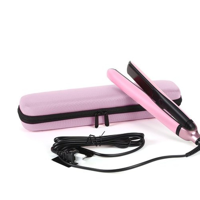 Curling Iron Travel Case, Festwarm Hard Carry Bag for Straightener Curling Irons Styler with Handle, EVA Flat Iron Cases for Vacation(CASE ONLY, Light Pink)