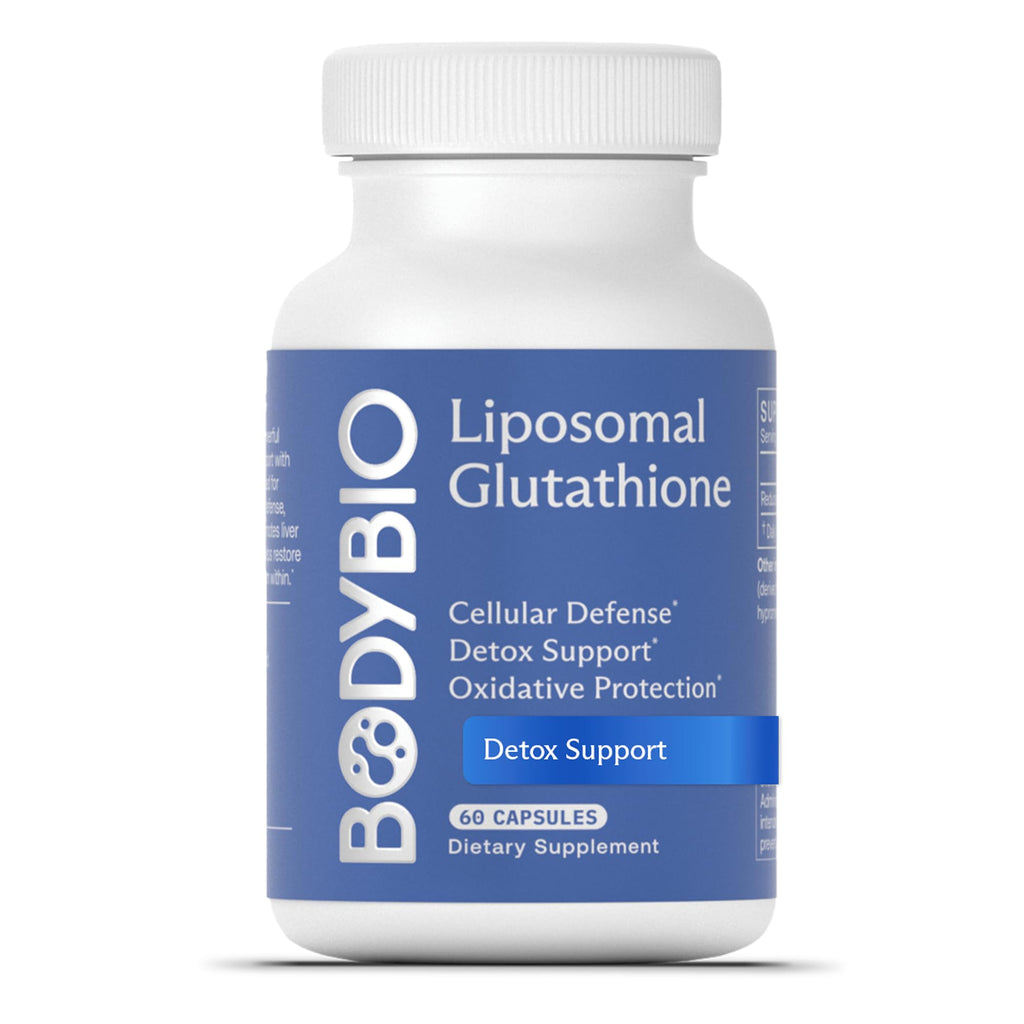 BodyBio Liposomal Glutathione - Master Antioxidant for Cellular Protection, Advanced Liposomal Absorption for Detox & Toxin Removal 60 Capsules