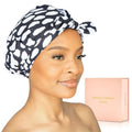 GRACE & COMPANY Luxury Shower Cap - 100% Waterproof, Reusable & Breathable | Casablanca Design