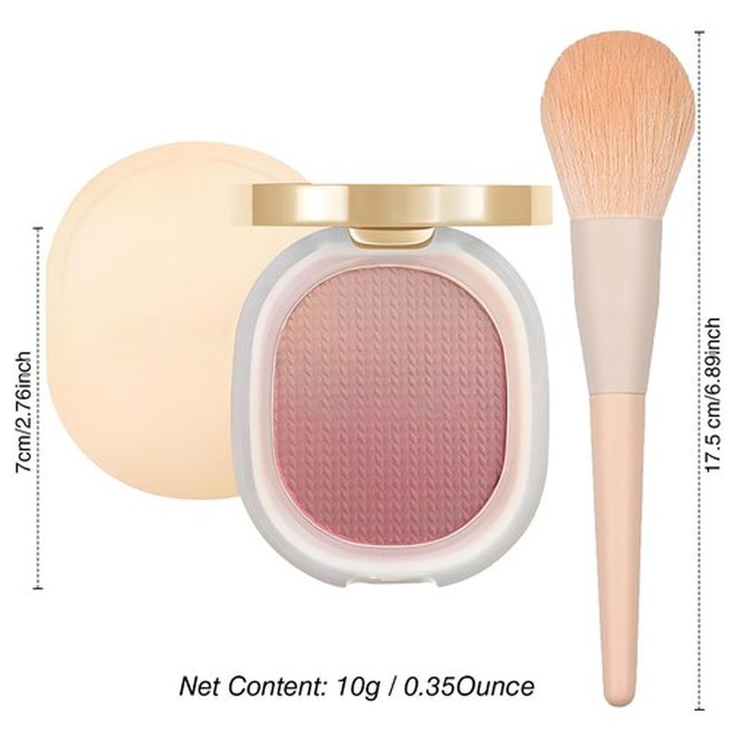 Lilyloria Matte Face Blush Powder for ‌Cheeks‌ with Brush ‌Blendable‌ Long-wear Olive complexion Talc-free (03) Plum Rose