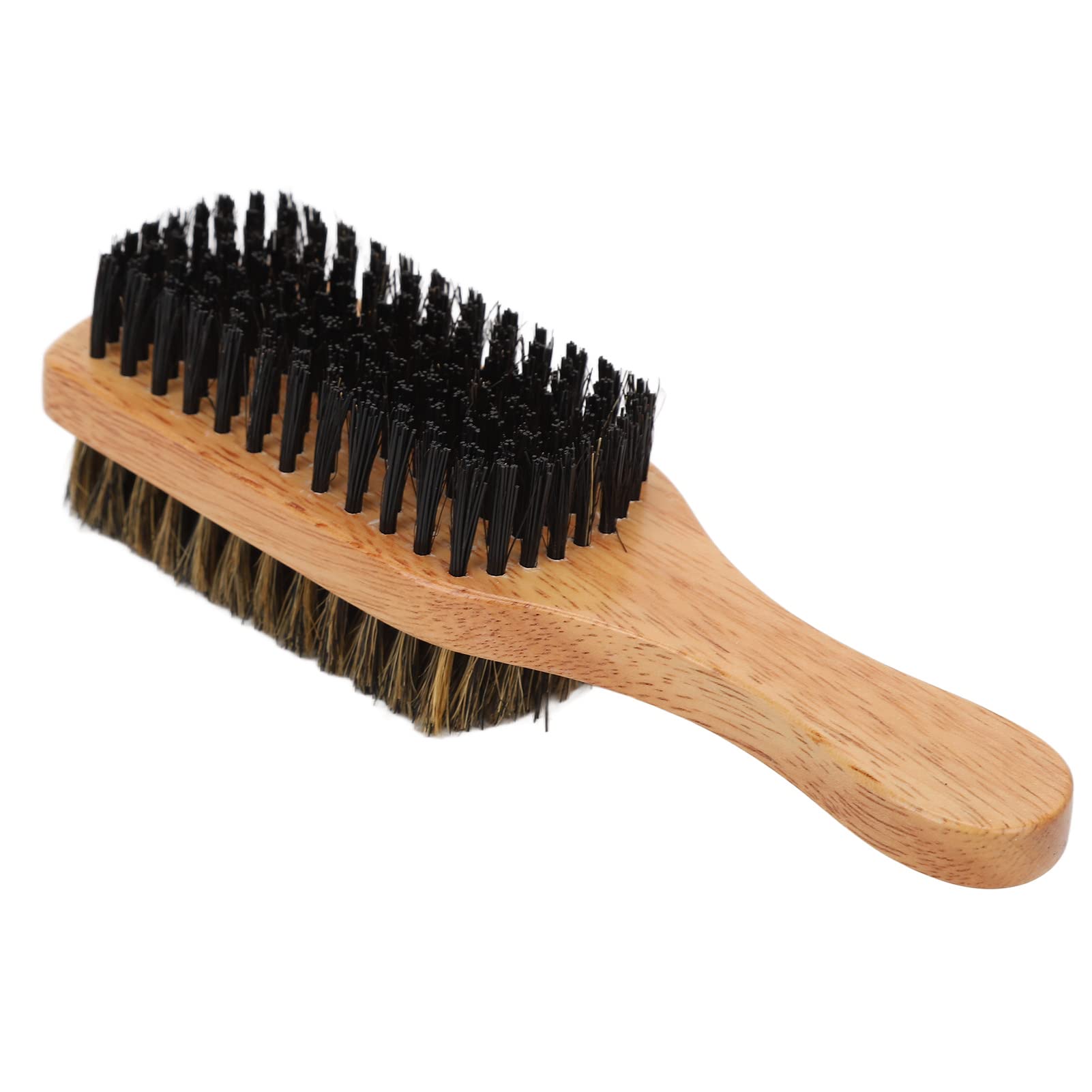 Double-Sided Beard Brush for Men – Ergonomic Rubber Wood Handle with Nylon Bristles, Ideal for Detangling & Maintaining Coarse, Thick Beard Hair