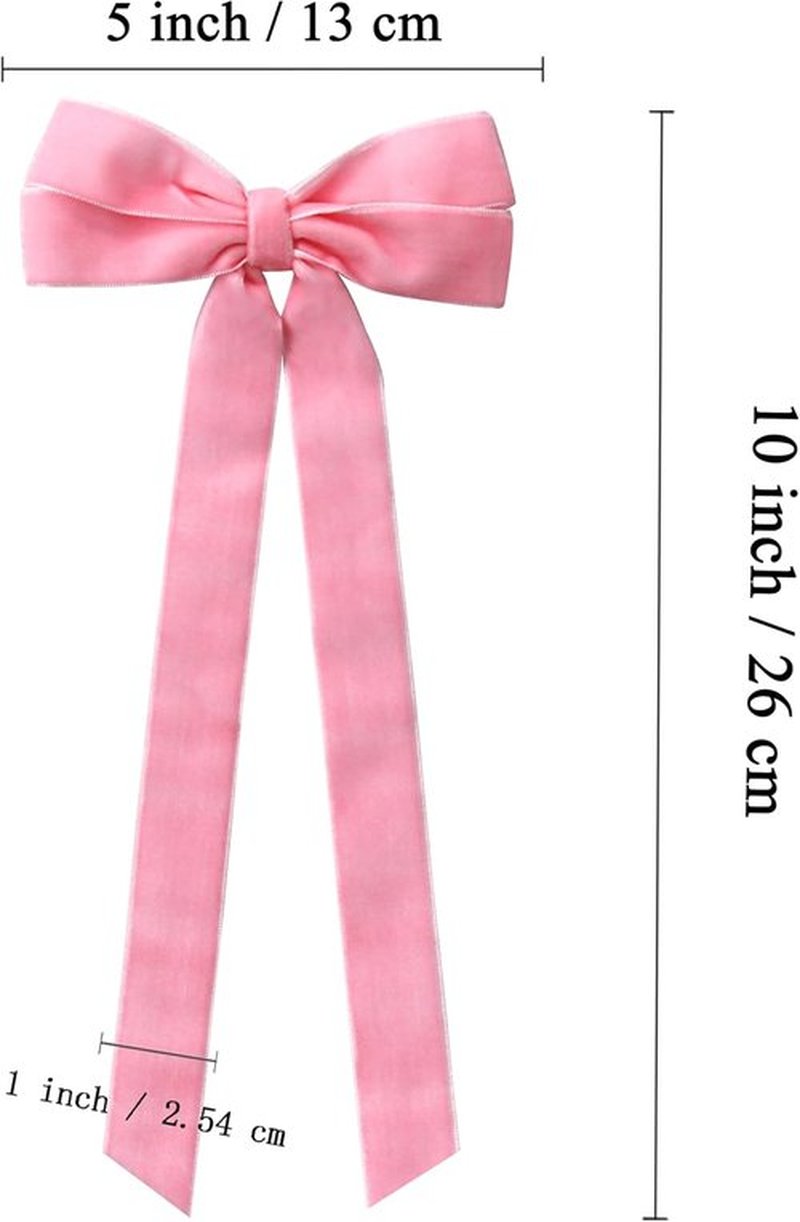 Skiennix 12Pcs Pink Velvet Bows - Elegant Valentine's Day Tree Decorations | 5in x 10in Easter & Spring Ornaments