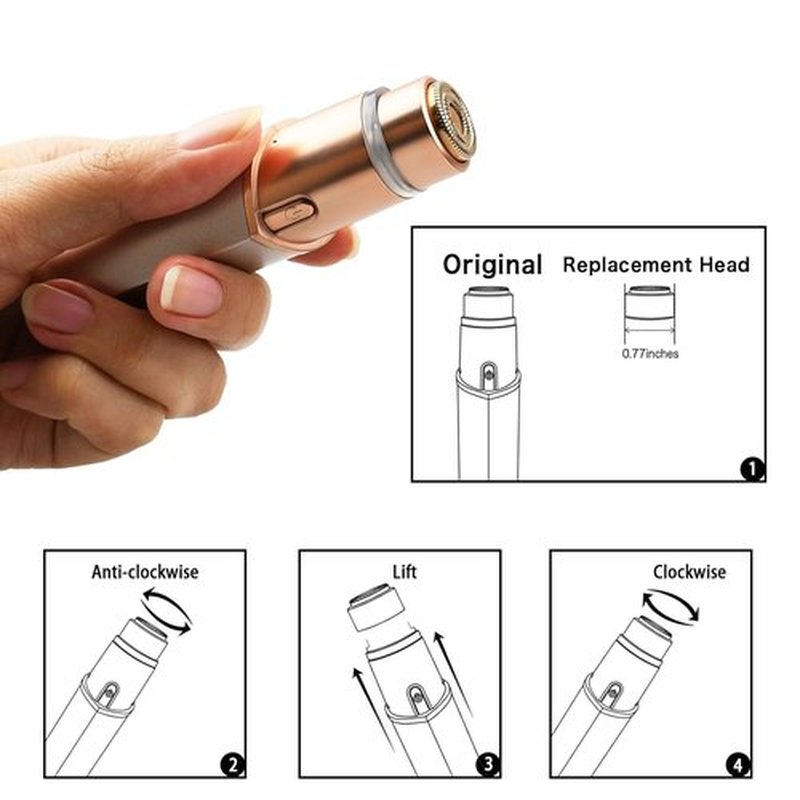 Flawless Replacement Heads | Gen 3 Facial Hair Remover - 4 Pack Compatible with 3rd Generation