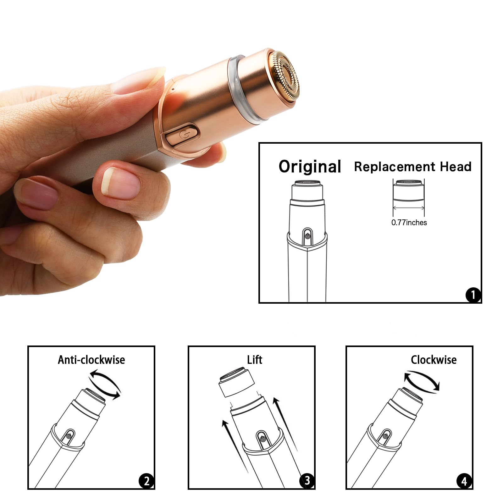 Replacement Heads Gen 3 for New Version Flawless Facial Hair Remover, Double Ring Blades Head for New Flawless, 6 pack