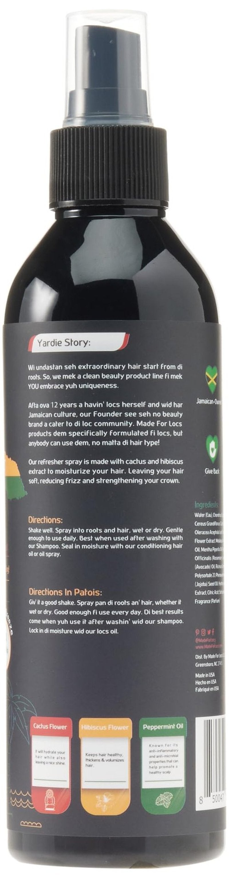 Made For Locs Jamaica Refresher Spray | Locs Moisturizer | Locs Deodorizer | Amazing Scents (Tropical, 8 oz)