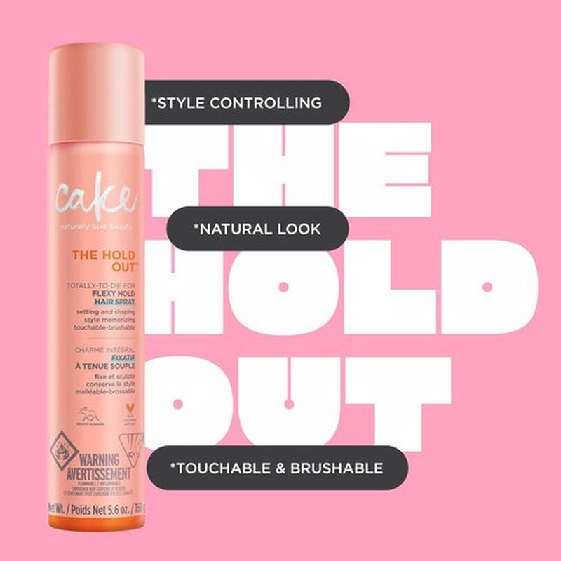 Cake Beauty Hairspray - The Hold Out for Brushable, Flexible Hold - Enriched with Vitamin E & Abyssinian Oil - 5.6 Oz.