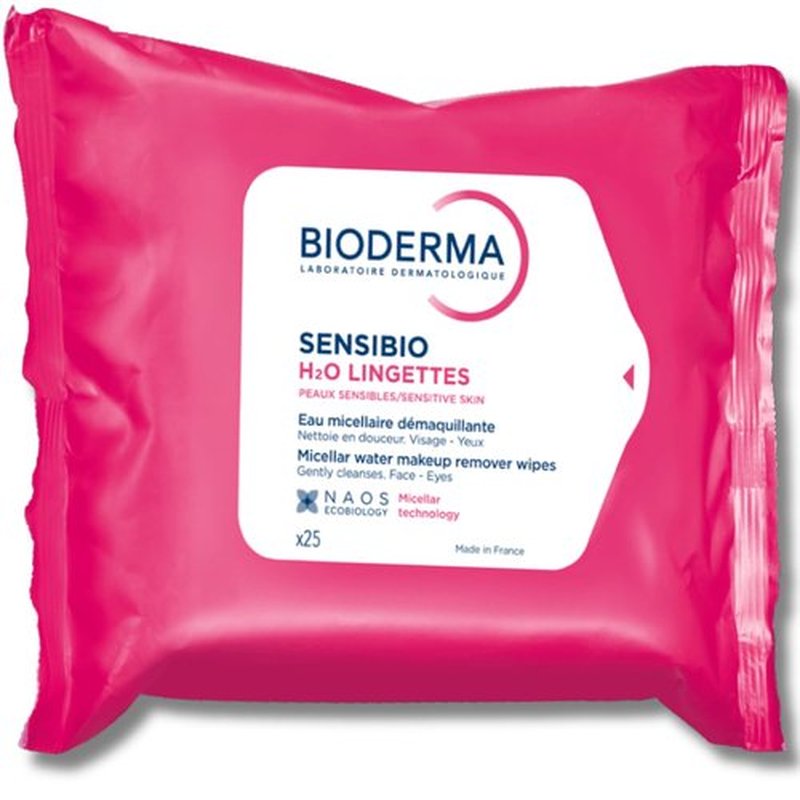 Bioderma - Sensibio H2O Cleansing Wipes - Gentle Makeup Remover for Sensitive Skin - 25 Count