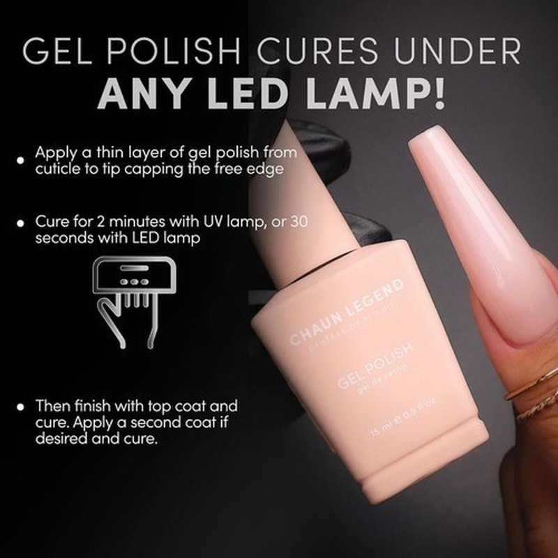 Chaun Legend UV LED Gel Nail Polish 0.5 Ounce Long Lasting, Bubble Free, Quick Dry High Shine, Kiss My Cheeks LG5089 (warm pink)