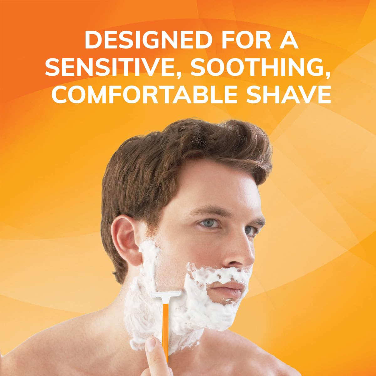 BIC Sensitive Disposable Razors for Men, Long-Lasting 1 Blade, 12 Count