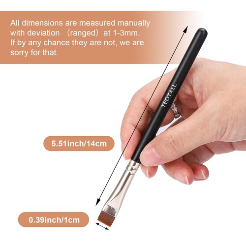 TEOYALL Thin Flat Eyeliner Brush - Precise Eyebrow Definer & Concealer Brush for Flawless Coverage