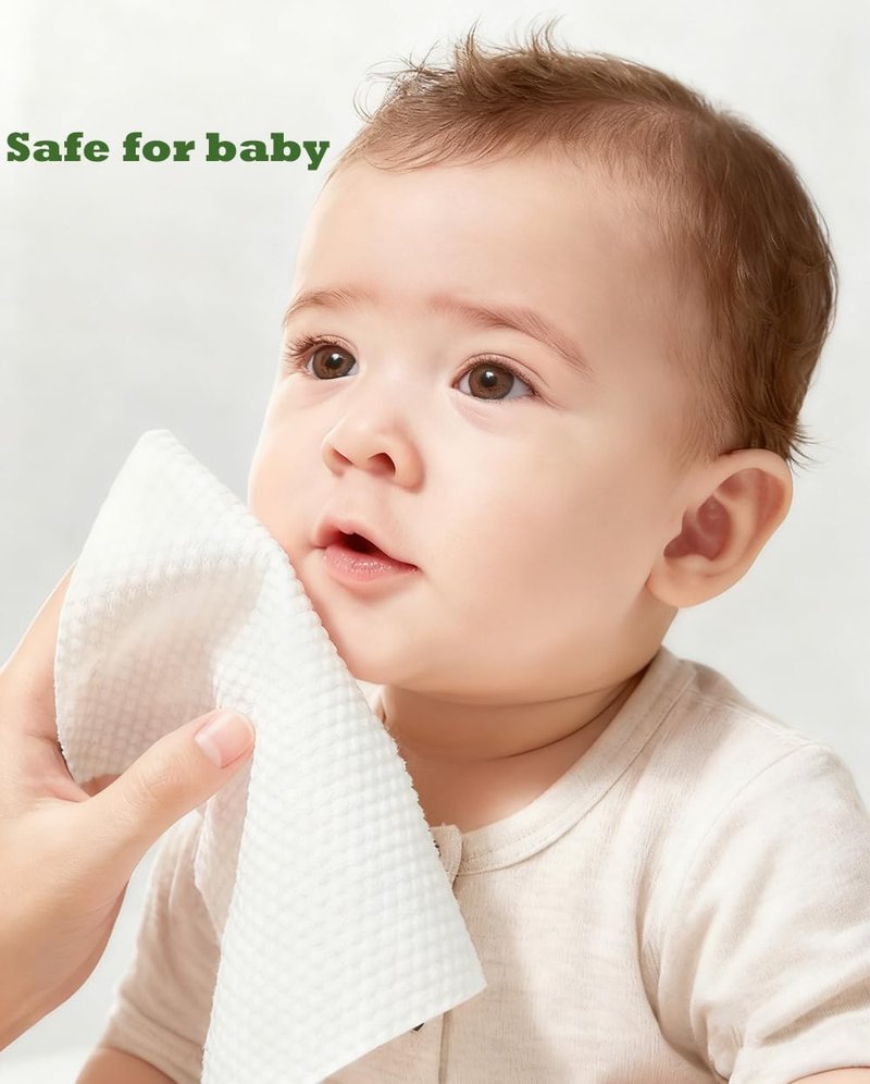 【Large Pack】Disposable Face Towels 160 Count,Hanging Design100% Bio-based Viscose Ultra Thick Face Towelettes,Dual-Texture,Single Use Face Towels Dry Wipes for Blemish or Sensitive Skin (160 count)