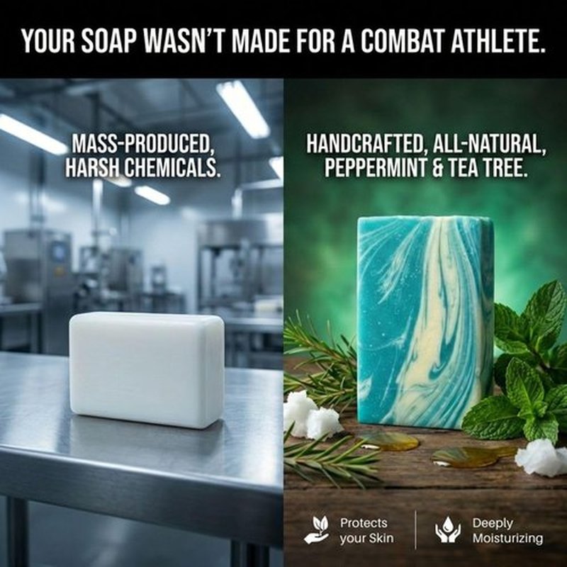 Cold-Process Soap - Peppermint & Tea Tree | Odor-Fighting, Skin-Friendly | 100% Natural, Handmade in Arizona