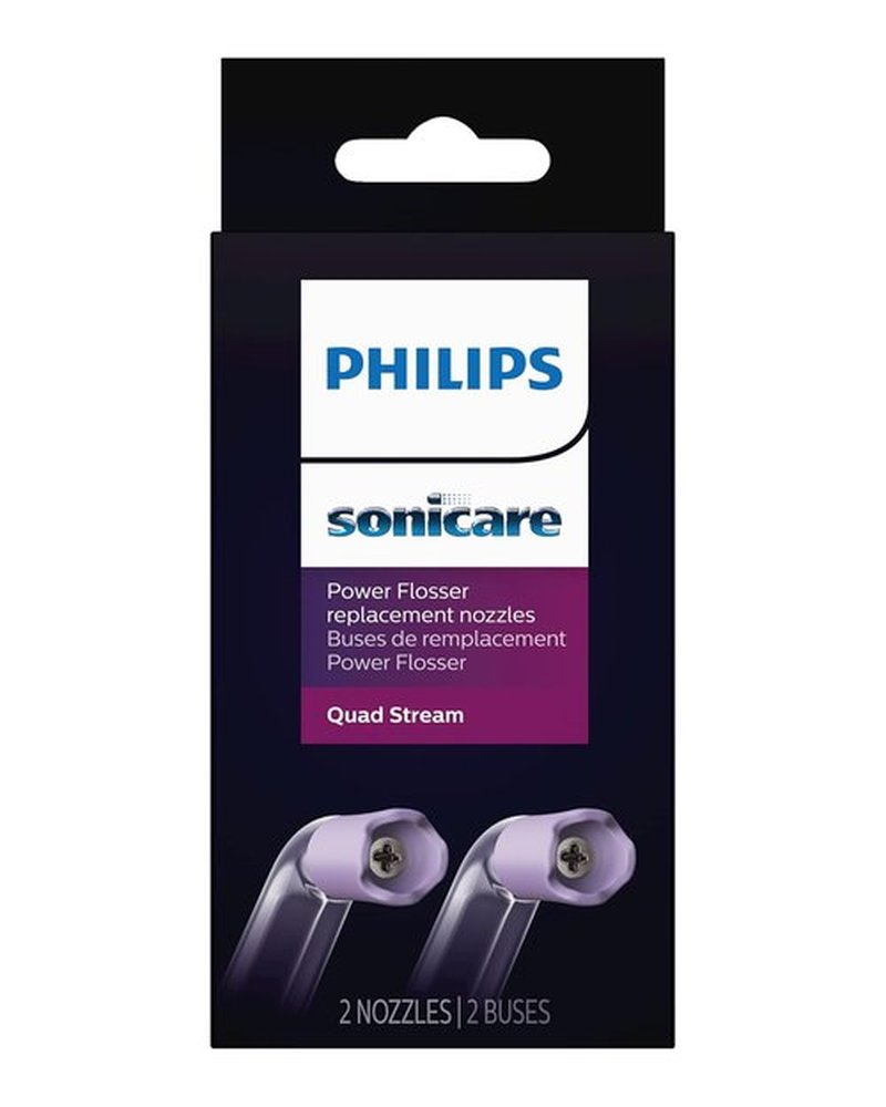 Philips Sonicare Power Flosser Tips - Quad Stream F3, 2-Pack, White HX3062/00