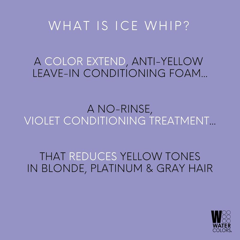 Watercolors | Ice Whip Anti-Yellow Leave-In Conditioning Foam Mousse - Violet Purple for Blonde & Gray Hair, 6.5 oz
