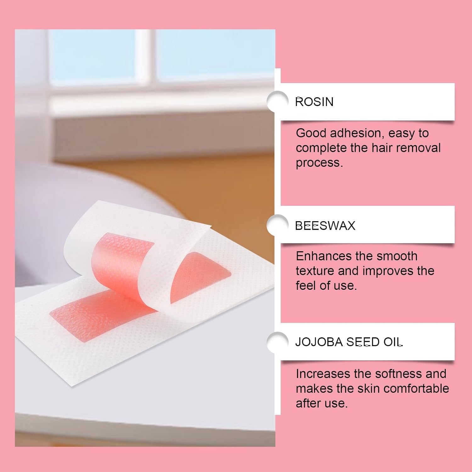24 Pcs Facial Wax Strips, Facial Hair Removal for Women, Waxing Strips for Face Eyebrow Upper Lip Cheek Hair Remover, Quick & Painless At Home Waxing Kit for All Skin Types with 4 Pcs Wax Wipes