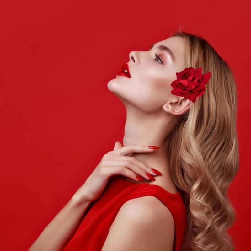 ASTRYAS 4 Pieces Red Rose Flower Hair Clip Bridal Hair Pins Rose Brooch Mexican Flower Hair Accessories for Party Wedding Flamenco Dancer, Christmas Gift for Women