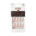 KISS Classy French Nail Manicure Kit - Coffin Shaped, Gel Finish, 28 Fake Nails & Accessories