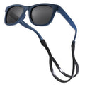 COASION Bendable Flexible Polarized Newborn Baby Sunglasses with Silicon Strap for Infant Boys Girls Age 0-12 Months (Dark Blue/Grey)