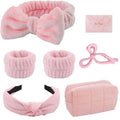 Skincare Face Wash Spa Headband and Wristband Set Top Knotted Headbands Big Hair Claw Clips Butterfly Hair Accessories Quilted Makeup Bag Blank Cards Gifts for Women and Teen Girl Gifts Trendy Stuff